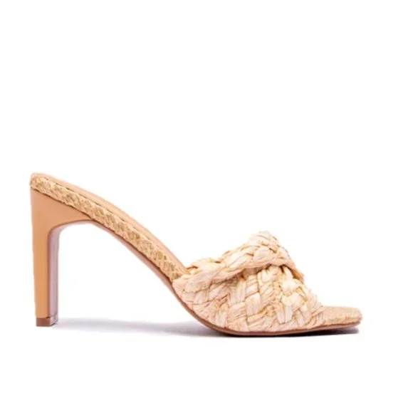 !! NEW !! Raffia Mule Heels in Pink - Picture 9 of 9